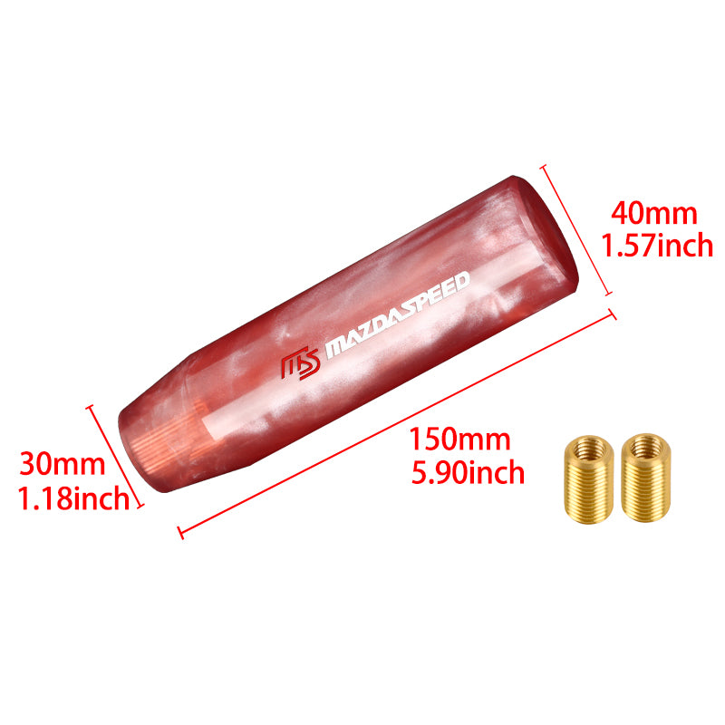 Brand New Universal Mazdaspeed Red Pearl Long Stick Manual Car Gear Shift Knob Shifter M8 M10 M12