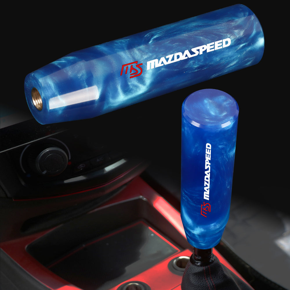 Brand New Universal Mazdaspeed Blue Pearl Long Stick Manual Car Gear Shift Knob Shifter M8 M10 M12