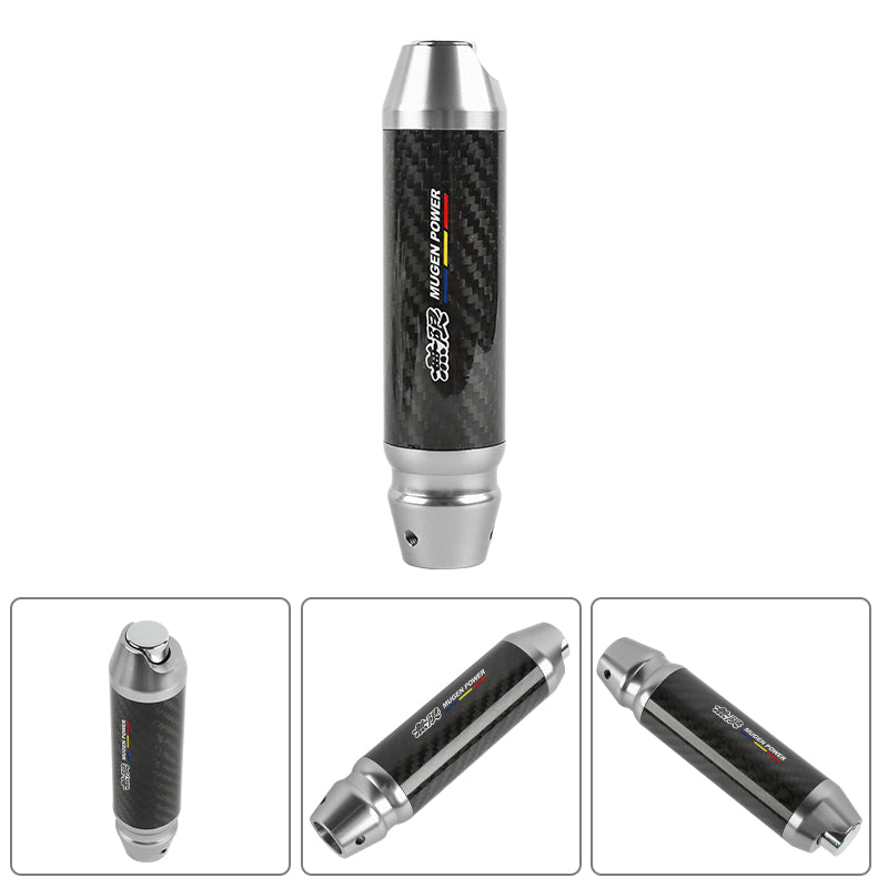 Brand New Mugen Universal Real Carbon Fiber Silver Aluminum Automatic Transmission Racing Gear Shift Knob