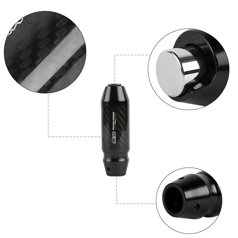 Brand New Mugen Universal Real Carbon Fiber Black Aluminum Automatic Transmission Racing Gear Shift Knob