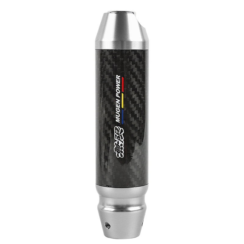 Brand New Mugen Universal Real Carbon Fiber Silver Aluminum Automatic Transmission Racing Gear Shift Knob