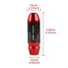 Load image into Gallery viewer, Brand New Mugen Universal Real Carbon Fiber Red Aluminum Automatic Transmission Racing Gear Shift Knob