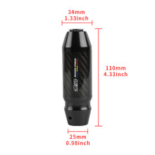 Load image into Gallery viewer, Brand New Mugen Universal Real Carbon Fiber Black Aluminum Automatic Transmission Racing Gear Shift Knob