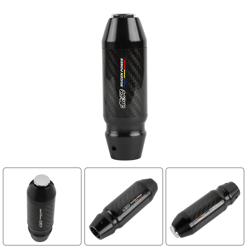 Brand New Mugen Universal Real Carbon Fiber Black Aluminum Automatic Transmission Racing Gear Shift Knob