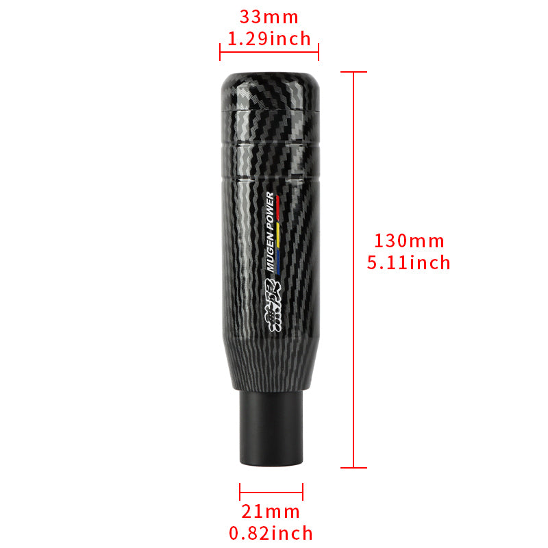 Brand New Universal JDM 13CM Mugen Aluminum Carbon Fiber Style Automatic Gear Stick Shift Knob Lever Shifter