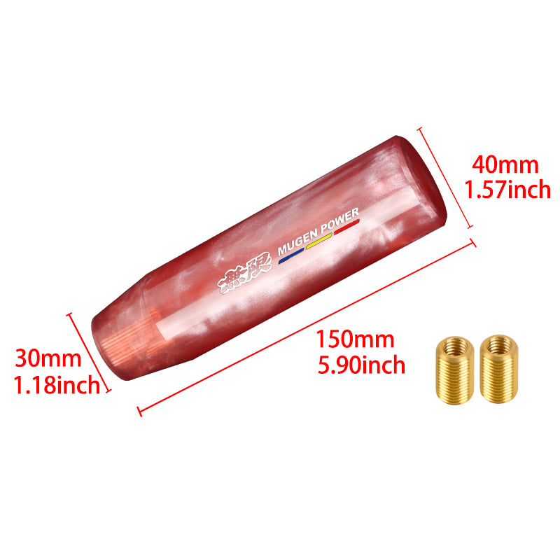 Brand New Universal Mugen Red Pearl Long Stick Manual Car Gear Shift Knob Shifter M8 M10 M12