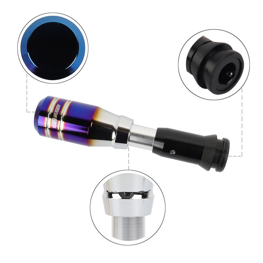 Brand New Universal Mugen Aluminum Burnt Blue Automatic Gear Shift Knob Shifter Lever Head