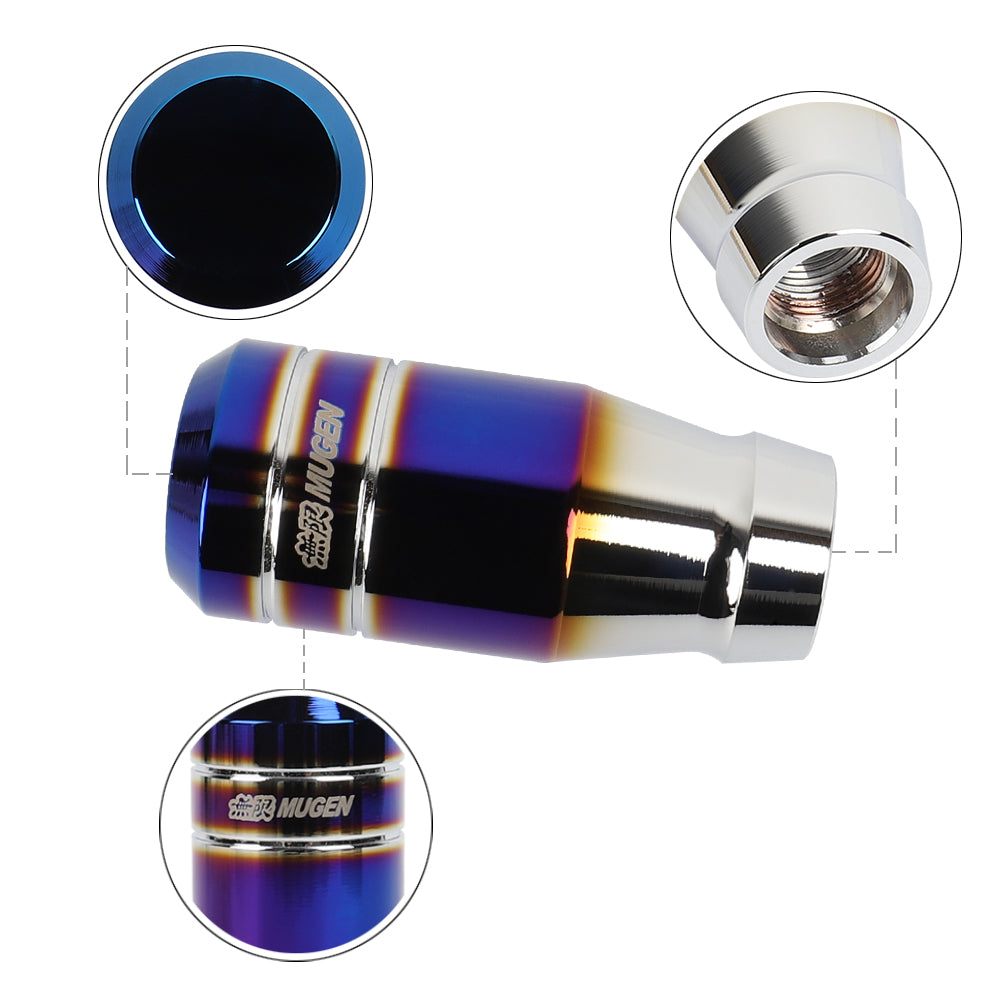 Brand New Universal MUGEN Aluminum Burnt Blue Manual Car Gear MT Stick Shift Knob M8 M10 M12