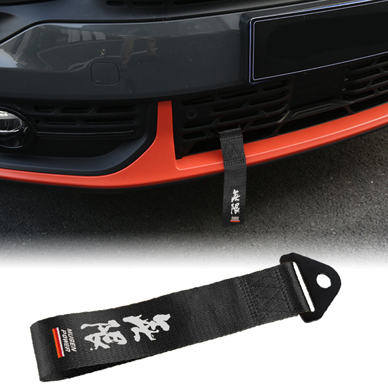 Brand New Universal Mugen Power High Strength Black Tow Towing Strap Hook For Front / REAR BUMPER JDM