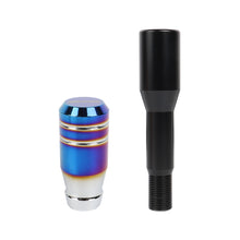 Load image into Gallery viewer, Brand New Universal Mugen Aluminum Burnt Blue Manual Car Gear MT Stick Shift Knob M8 M10 M12 &amp; Black Shifter Extender Extension