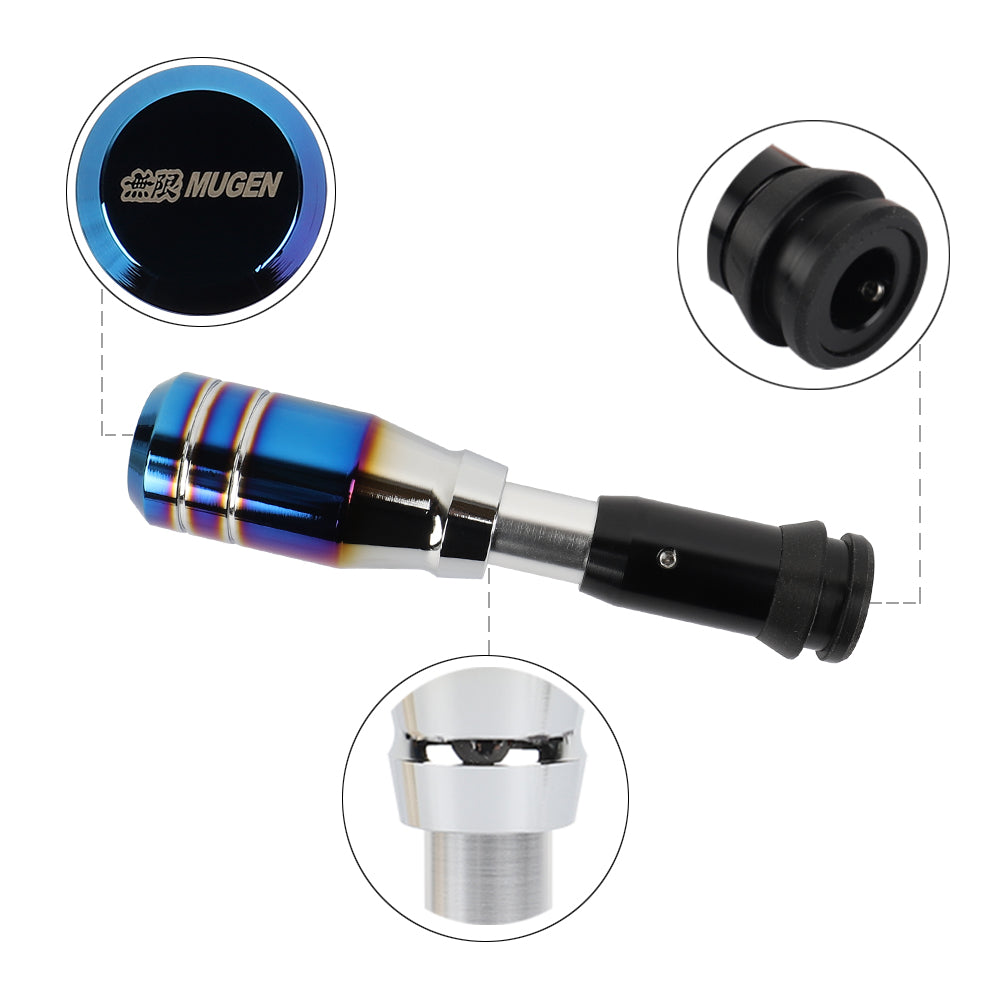 Brand New Universal Mugen Aluminum Burnt Blue Automatic Gear Shift Knob Shifter Lever Head