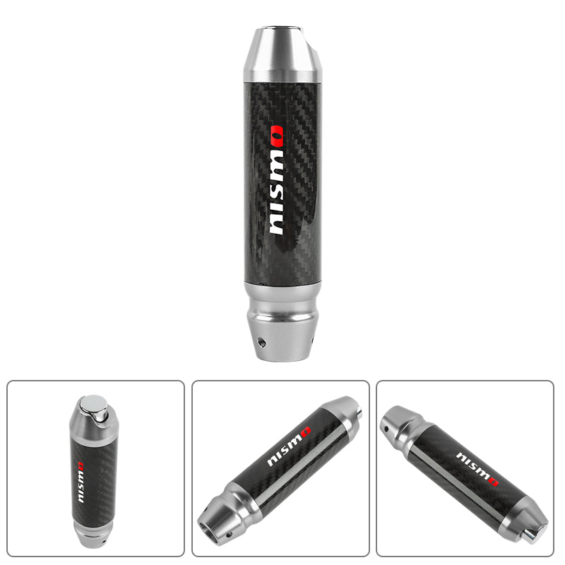 Brand New Nismo Universal Real Carbon Fiber Silver Aluminum Automatic Transmission Racing Gear Shift Knob