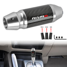 Load image into Gallery viewer, Brand New Nismo Universal Real Carbon Fiber Silver Aluminum Automatic Transmission Racing Gear Shift Knob