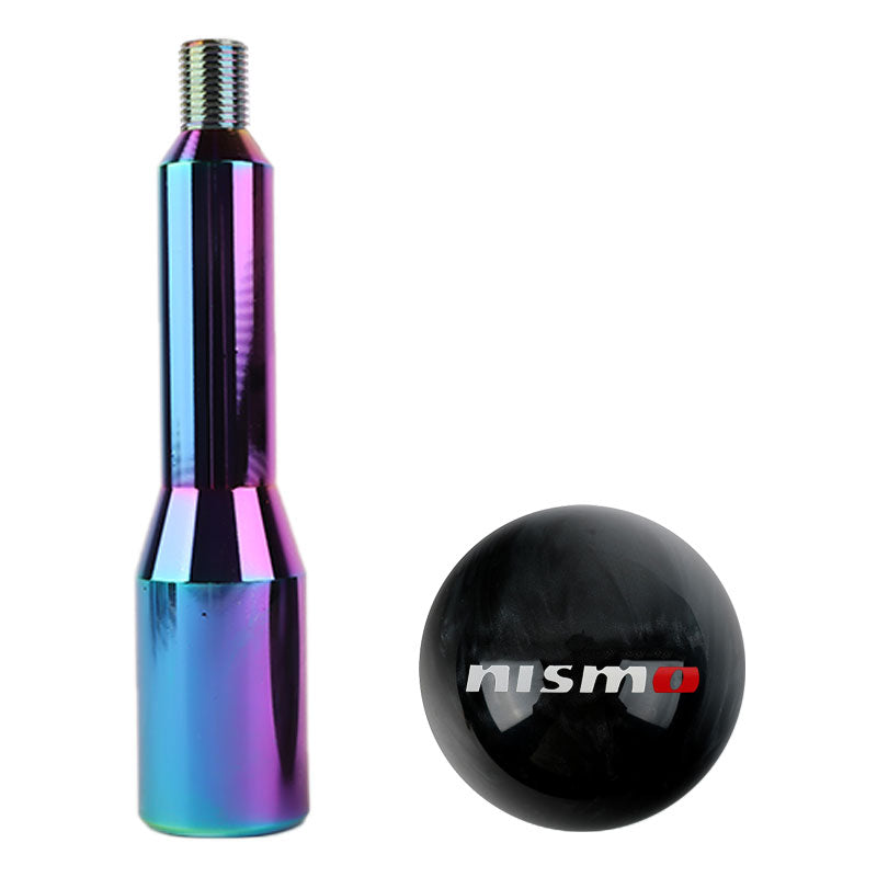 Brand New Universal Nismo Pearl Black Ball Manual Gear Stick Shift Knob M8 M10 M12 & Neo Chrome Shifter Extender Extension