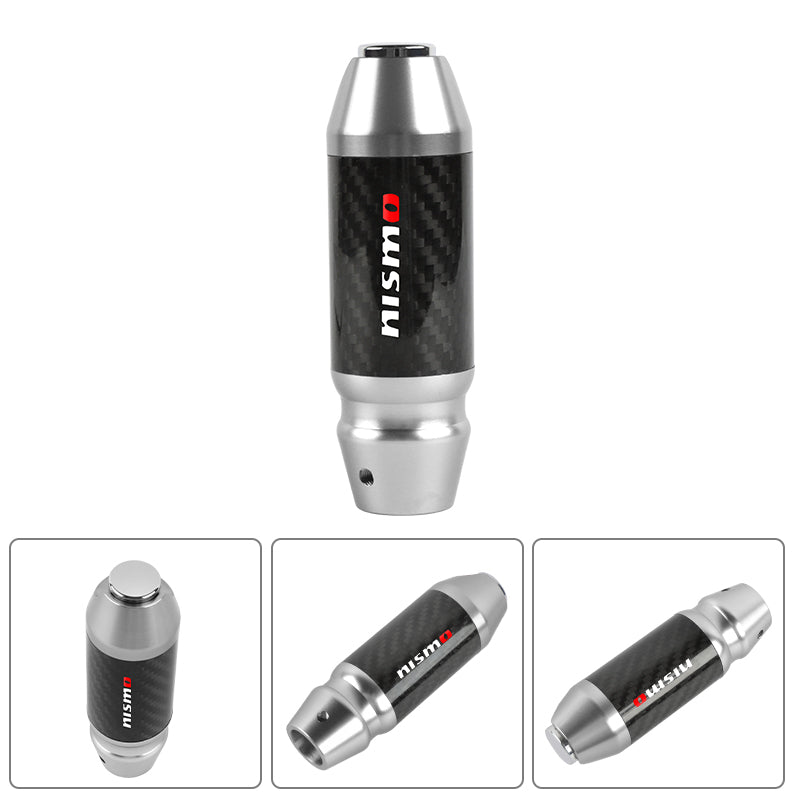 Brand New Nismo Universal Real Carbon Fiber Silver Aluminum Automatic Transmission Racing Gear Shift Knob