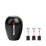 Brand New Universal Nismo Black Real Carbon Fiber Manual Gear Stick Shift Knob Shifter M8 M10 M12