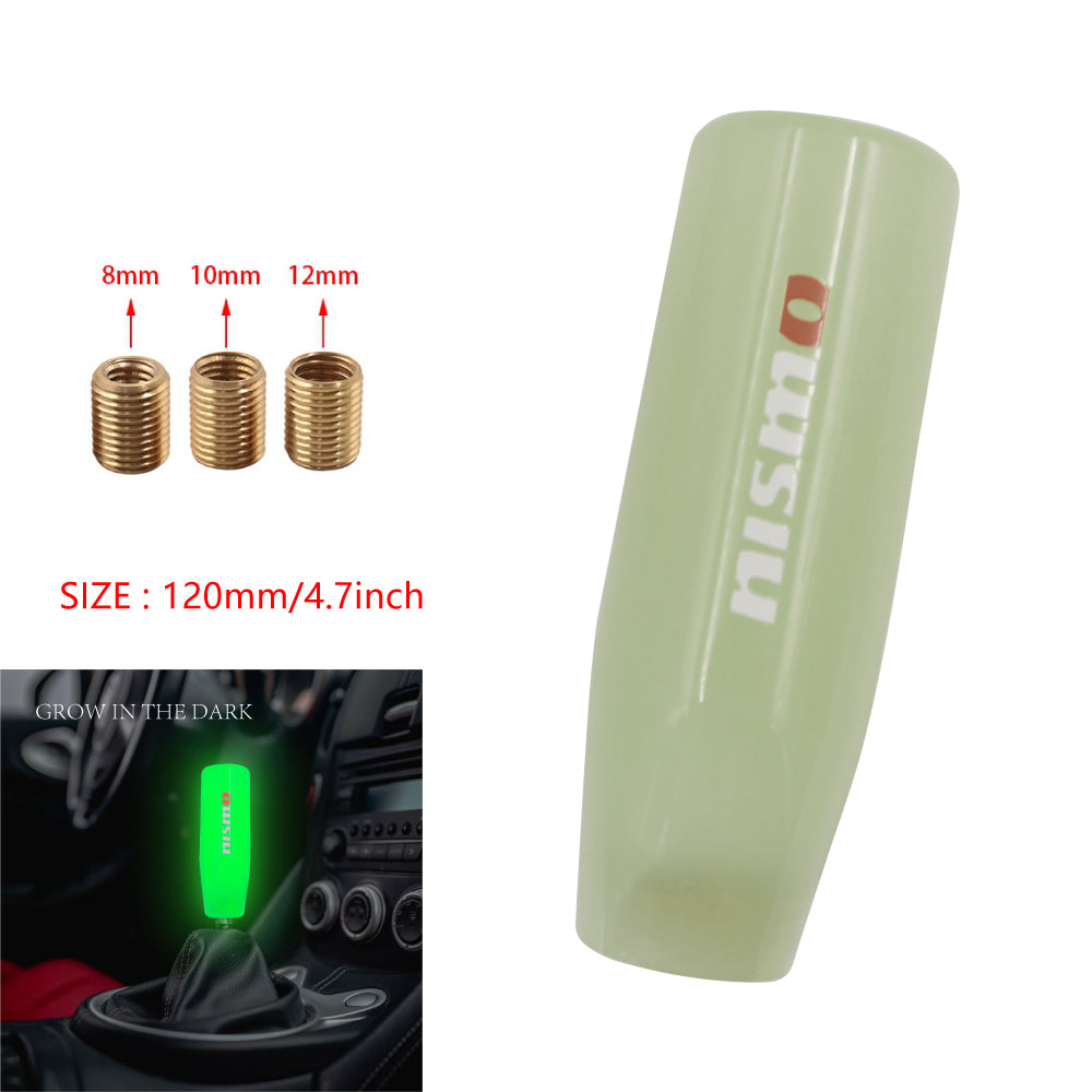 Brand New Universal 12CM Nismo Glow in the Dark Green Pearl Long Stick Manual Car Gear Shift Knob Shifter M8 M10 M12