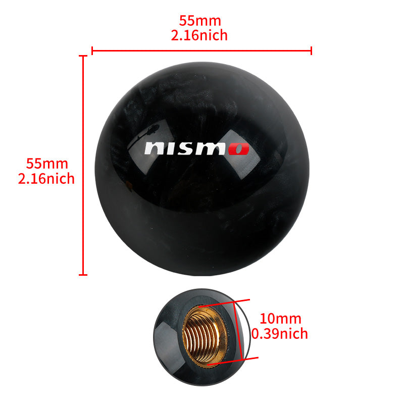 Brand New Universal Nismo JDM Black Pearl 54mm Round Ball SHIFT KNOB M8 M10 M12