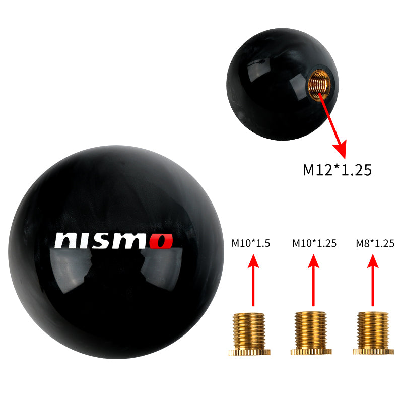 Brand New Universal Nismo JDM Black Pearl 54mm Round Ball SHIFT KNOB M8 M10 M12