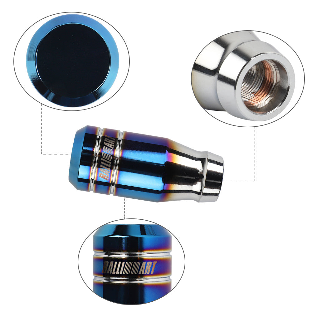 Brand New Universal Ralliart Aluminum Burnt Blue Manual Car Gear MT Stick Shift Knob M8 M10 M12