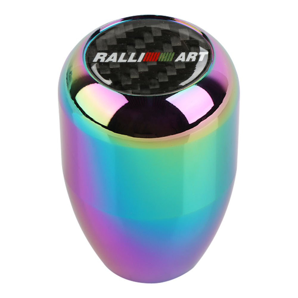 Brand New JDM Ralliart Universal Real Carbon Fiber Sticker Aluminum Manual Gear Stick Neo Chrome Shift Knob Shifter M8 M10 M12