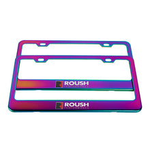 Load image into Gallery viewer, Brand New 2PCS Roush Performance Neo Chrome Stainless Steel License Plate Frame W/ Screw Caps