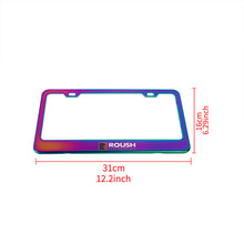 Load image into Gallery viewer, Brand New 2PCS Roush Performance Neo Chrome Stainless Steel License Plate Frame W/ Screw Caps