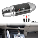 Brand New TRD Universal Real Carbon Fiber Silver Aluminum Automatic Transmission Racing Gear Shift Knob