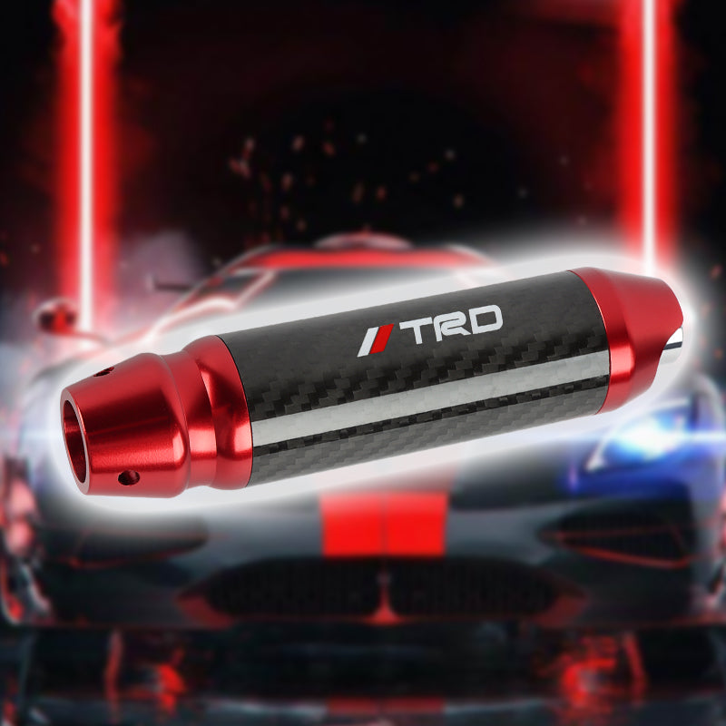 Brand New TRD Universal Real Carbon Fiber Red Aluminum Automatic Transmission Racing Gear Shift Knob