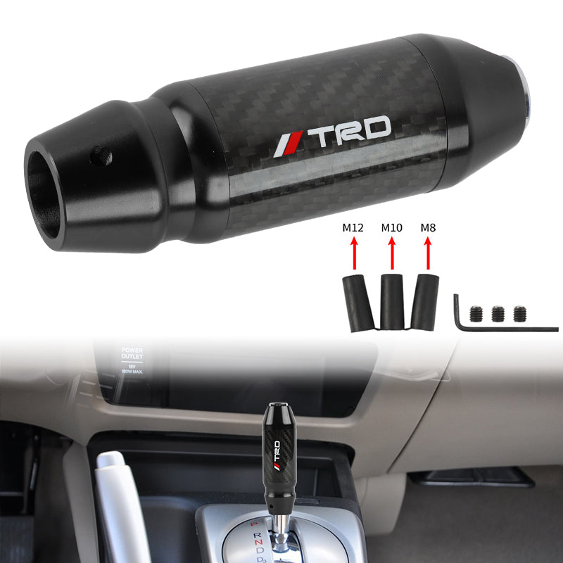 Brand New TRD Universal Real Carbon Fiber Black Aluminum Automatic Transmission Racing Gear Shift Knob