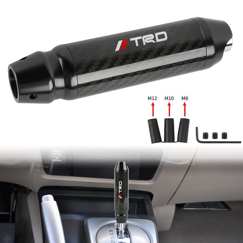 Brand New TRD Universal Real Carbon Fiber Black Aluminum Automatic Transmission Racing Gear Shift Knob