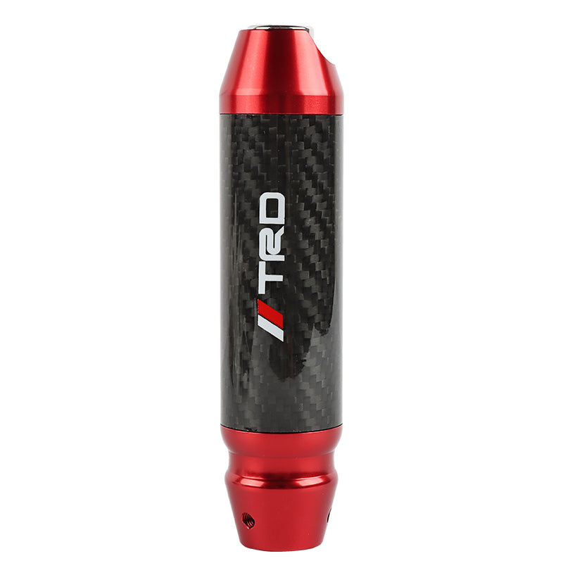 Brand New TRD Universal Real Carbon Fiber Red Aluminum Automatic Transmission Racing Gear Shift Knob