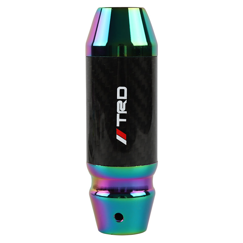 Brand New Universal TRD Real Carbon Fiber Neo Chrome Aluminum Automatic Transmission Racing Gear Shift Knob