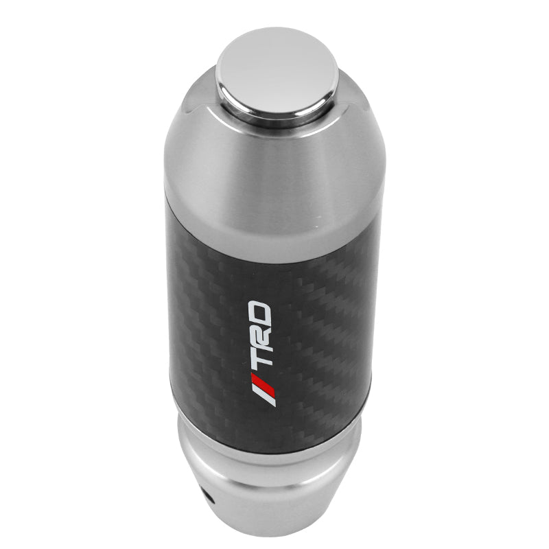 Brand New TRD Universal Real Carbon Fiber Silver Aluminum Automatic Transmission Racing Gear Shift Knob