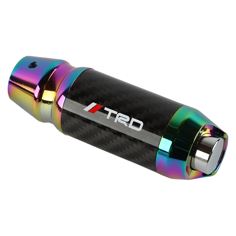 Brand New Universal TRD Real Carbon Fiber Neo Chrome Aluminum Automatic Transmission Racing Gear Shift Knob