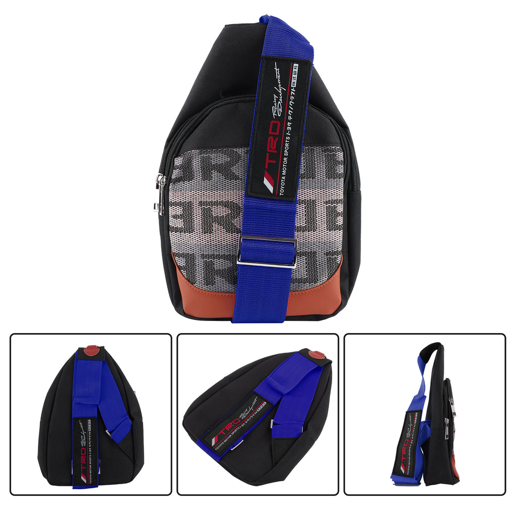 Brand New JDM TRD Blue Backpack Molle Tactical Sling Chest Pack Shoulder Waist Messenger Bag