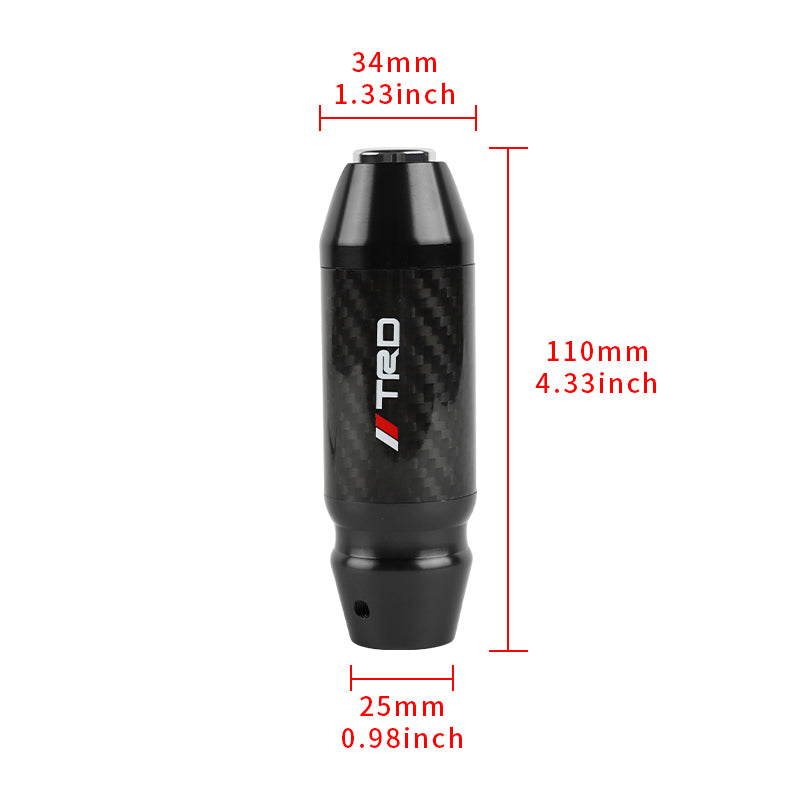 Brand New TRD Universal Real Carbon Fiber Black Aluminum Automatic Transmission Racing Gear Shift Knob