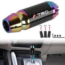 Load image into Gallery viewer, Brand New Universal TRD Real Carbon Fiber Neo Chrome Aluminum Automatic Transmission Racing Gear Shift Knob