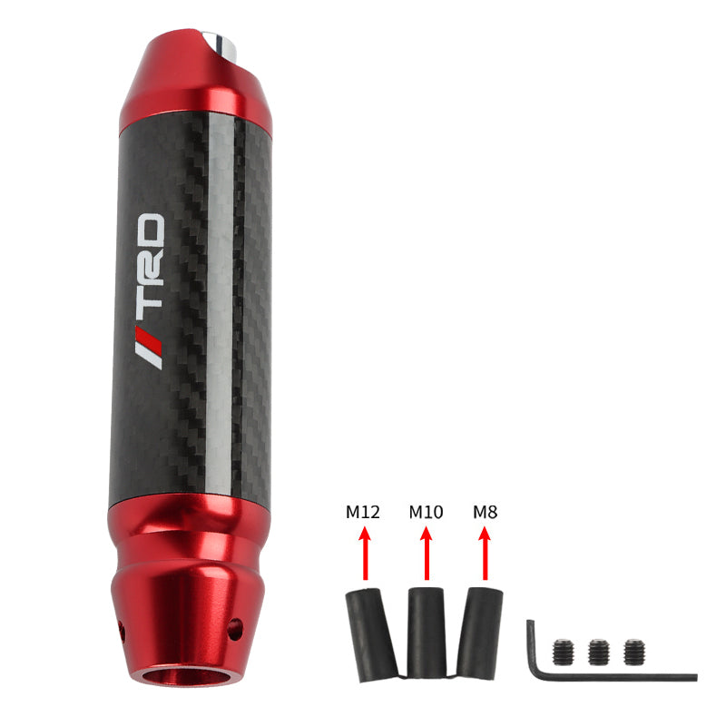 Brand New TRD Universal Real Carbon Fiber Red Aluminum Automatic Transmission Racing Gear Shift Knob