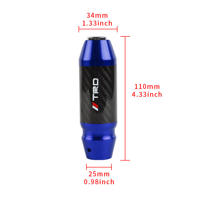 Brand New TRD Universal Real Carbon Fiber Blue Aluminum Automatic Transmission Racing Gear Shift Knob