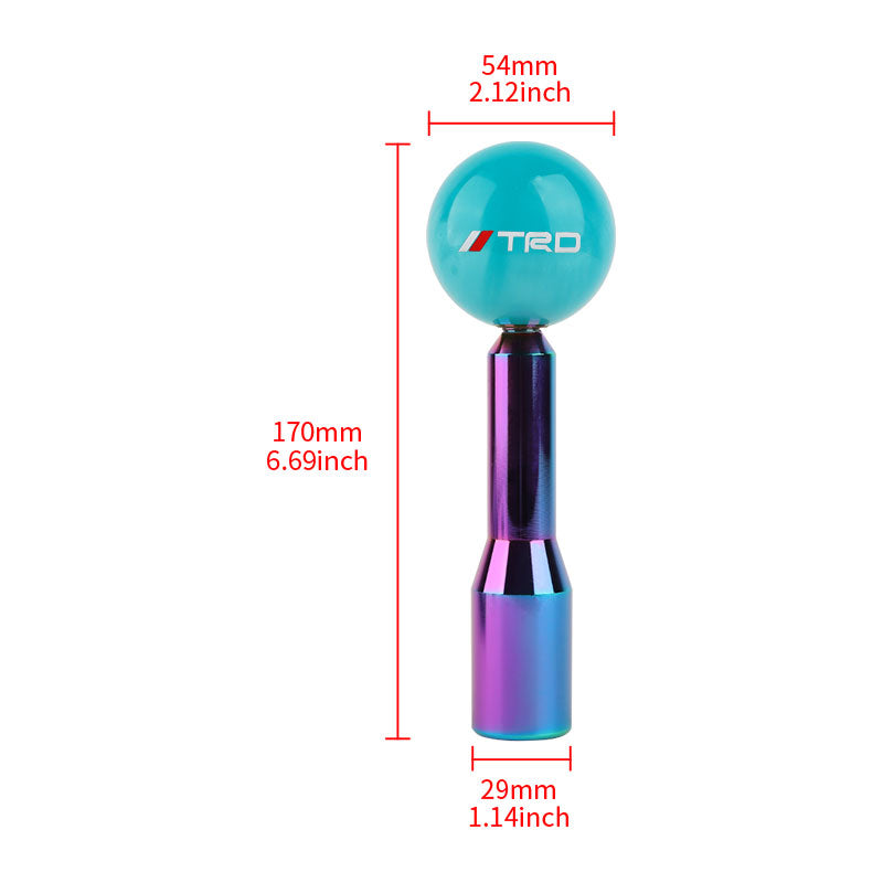 Brand New Universal TRD Pearl Teal Ball Manual Gear Stick Shift Knob M8 M10 M12 & Neo Chrome Shifter Extender Extension