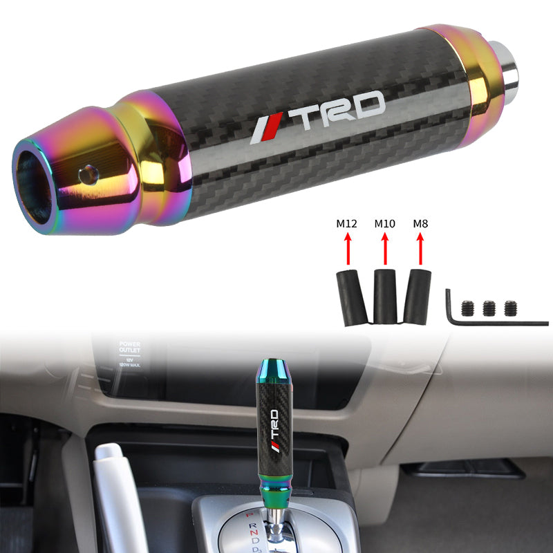 Brand New Universal TRD Real Carbon Fiber Neo Aluminum Automatic Transmission Racing Gear Shift Knob