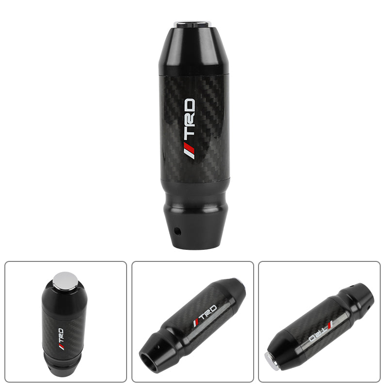 Brand New TRD Universal Real Carbon Fiber Black Aluminum Automatic Transmission Racing Gear Shift Knob