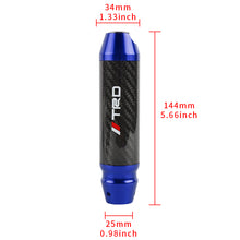 Load image into Gallery viewer, Brand New TRD Universal Real Carbon Fiber Blue Aluminum Automatic Transmission Racing Gear Shift Knob