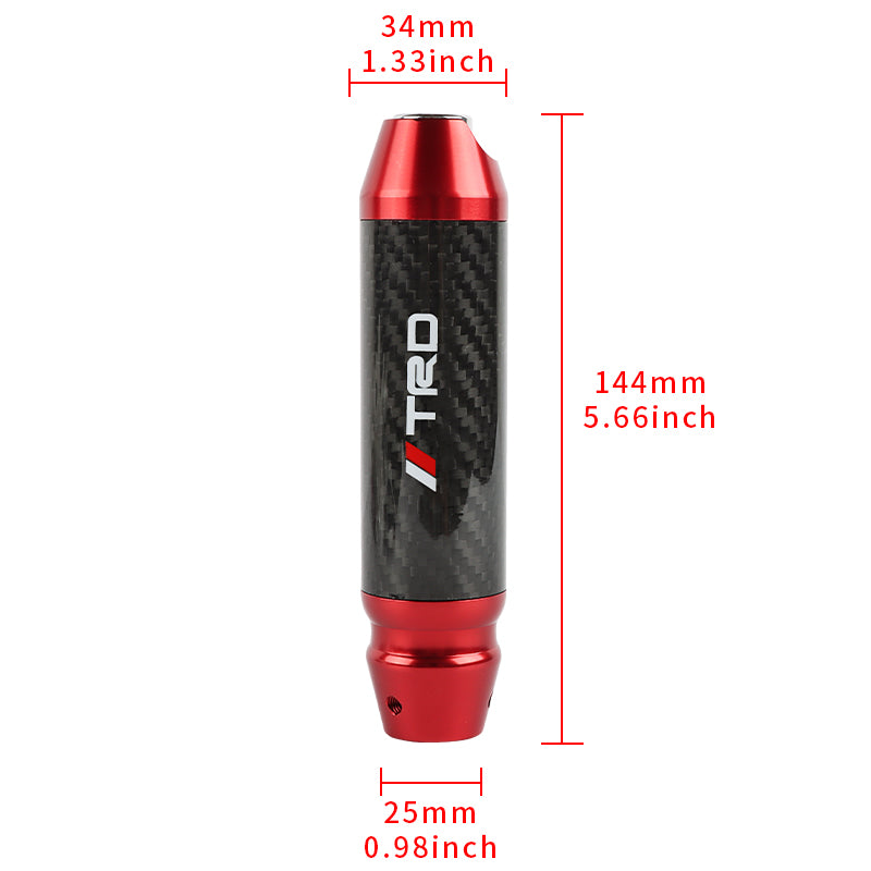 Brand New TRD Universal Real Carbon Fiber Red Aluminum Automatic Transmission Racing Gear Shift Knob