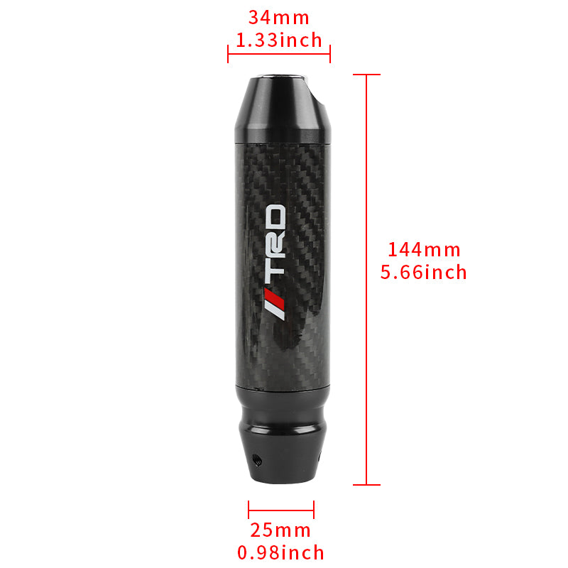 Brand New TRD Universal Real Carbon Fiber Black Aluminum Automatic Transmission Racing Gear Shift Knob