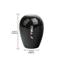 Load image into Gallery viewer, Brand New Universal TRD Black Real Carbon Fiber Manual Gear Stick Shift Knob Shifter M8 M10 M12