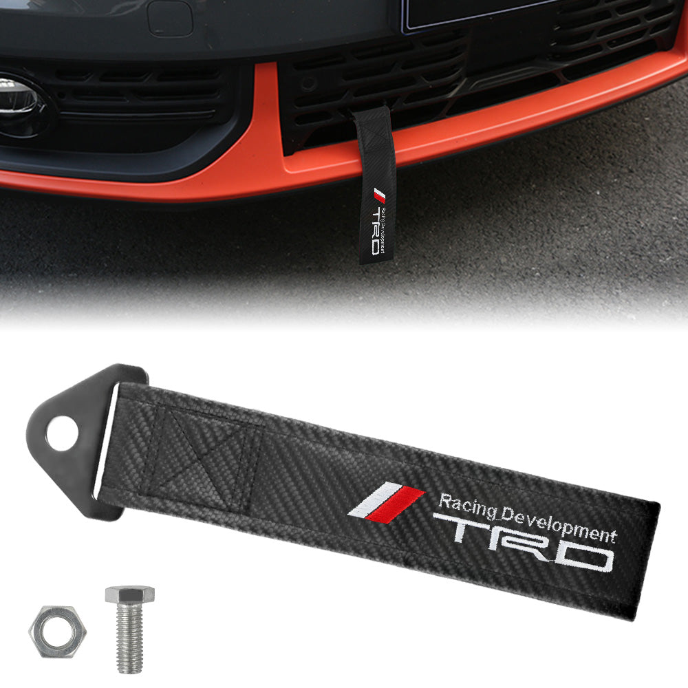 Brand New TRD Carbon Fiber High Strength Tow Towing Strap Hook For Front / REAR BUMPER JDM