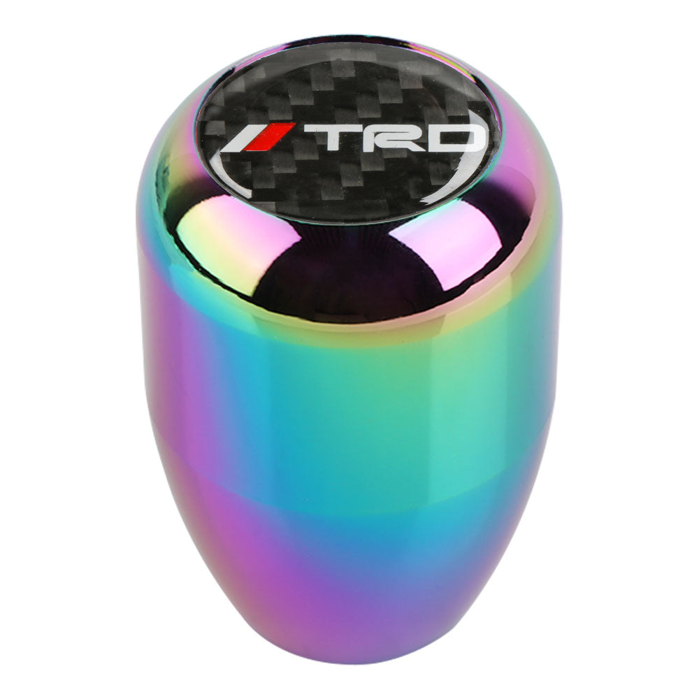 Brand New JDM TRD Universal Real Carbon Fiber Sticker Aluminum Manual Gear Stick Neo Chrome Shift Knob Shifter M8 M10 M12