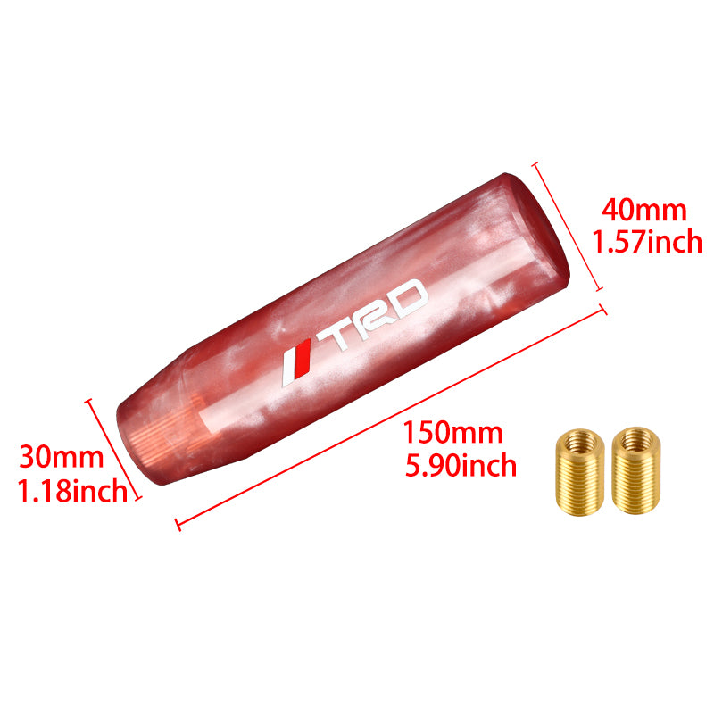 Brand New Universal TRD Red Pearl Long Stick Manual Car Gear Shift Knob Shifter M8 M10 M12